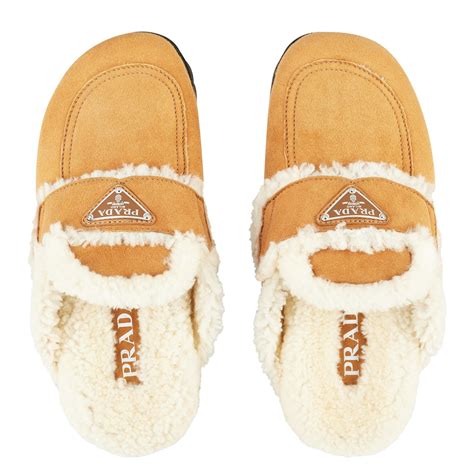 prada shearling slippers